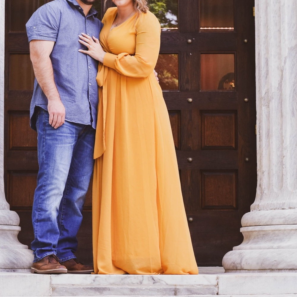 Baltic Born Mustard Yellow Long Sleeve Maxi Dress